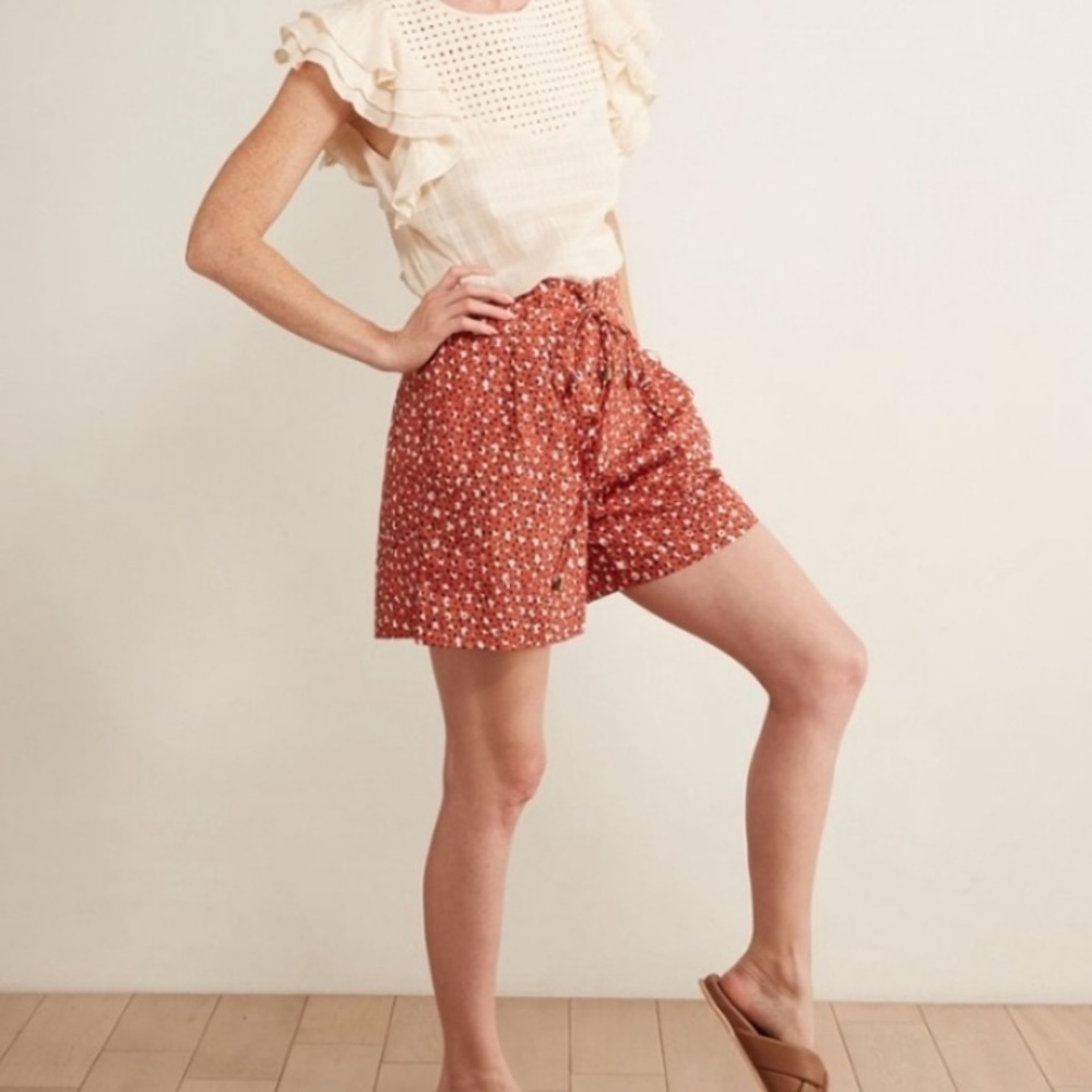 Anthropologie The Odells Malmo Print Linen Blend Shorts Sz 2